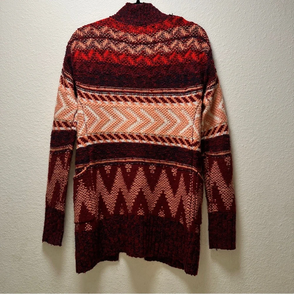 Mossimo Supply Co. Red and Brown Cardigan Sweater Southwest - Picture 5 of 5